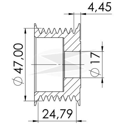 POLIA COMPATÍVEL 7PK-48 DENSO/ BOSCH F1000/RANGER 1075 UNF3421