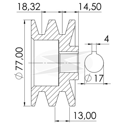 POLIA COMPATÍVEL 2PK-77 ISKRA TRATORES/MASSEY 1194 UNF3431