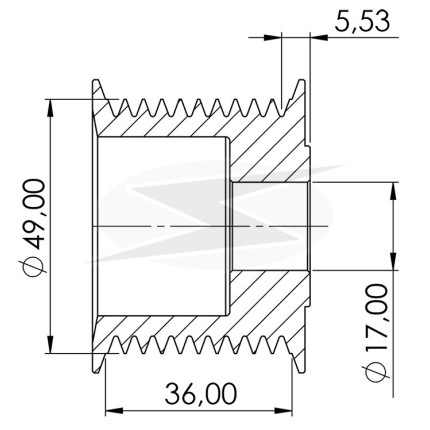 POLIA COMPATÍVEL 10PK-49 DENSO CASE/VOLVO EMPILHAD UNF3433
