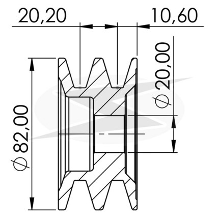 POLIA COMPATÍVEL 2PK-82 FURO:20 MISTUBISHI CATERPILLAR 320 UNF3434