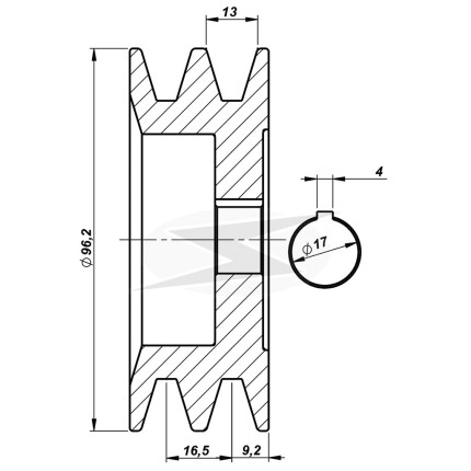 POLIA COMPATÍVEL 2PK-96 BOSCH MB 1620/1935/2635 UNF3458