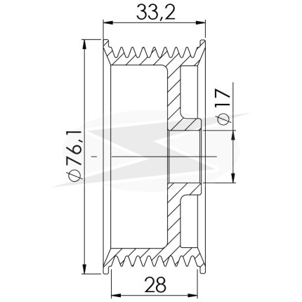 POLIA COMPATÍVEL 8PK-72 BOSCH SERIE 5 1095 UNF3467