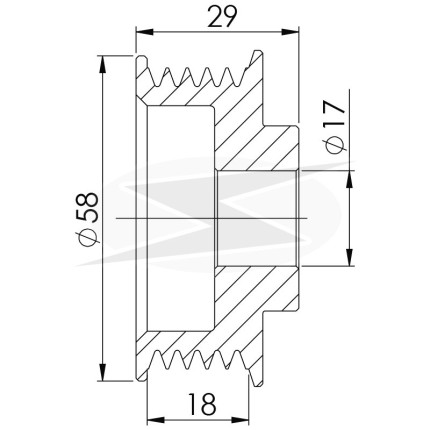 POLIA COMPATÍVEL 5PK-54 DENSO PALIO/UNO/SIENA/PUNTO 1089 UNF3469
