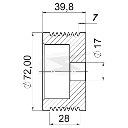 POLIA COMPATÍVEL 8PK-72 BOSCH S-4 114 124 UNF3471