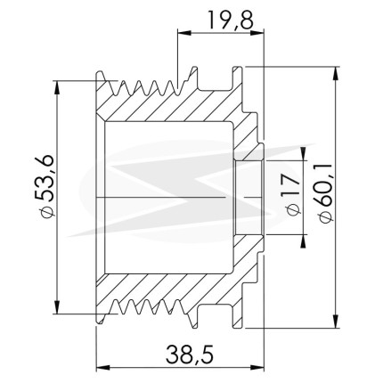 POLIA COMPATÍVEL 5PK-54 BOSCH F000BL PALIO/SIENA/UNO UNF3500