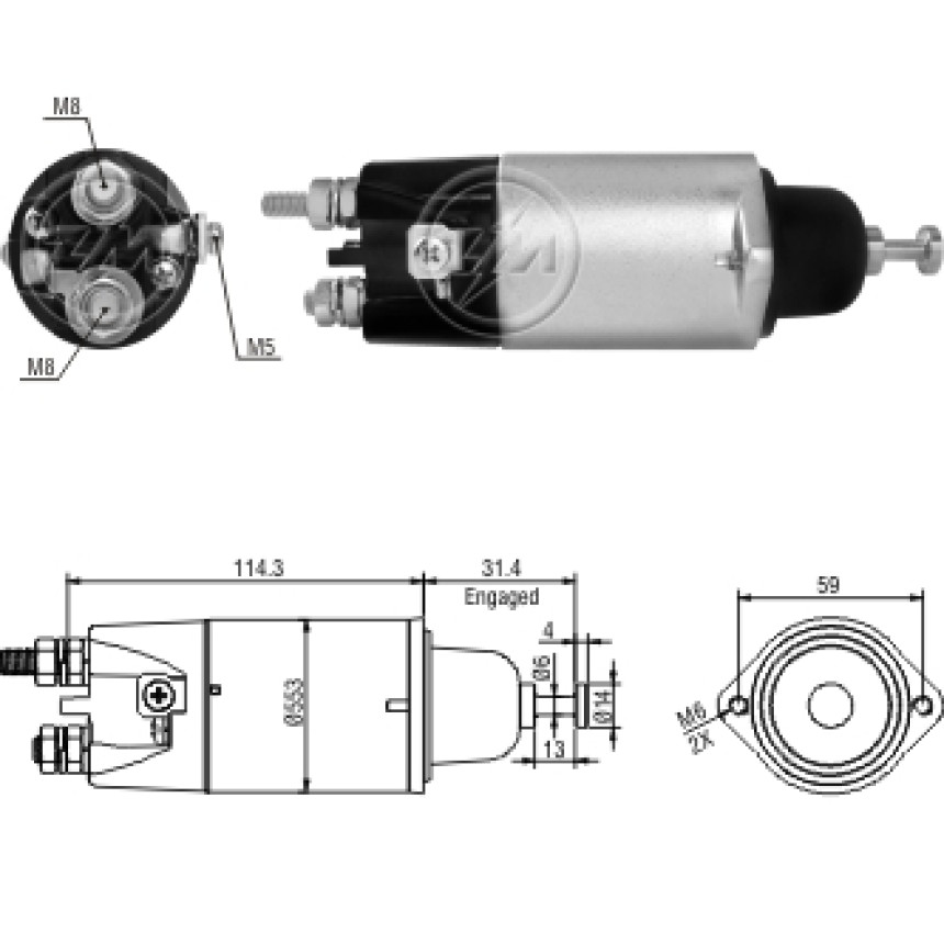 AUTOMATICO COMPATÍVEL MITSUBISHI 24V CATERPILLAR - FIX LATERAL ZM898