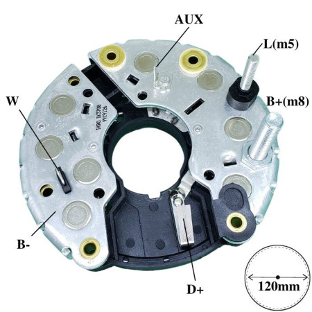 PLACA DIODO COMPATÍVEL BOSCH-8 MB/BMW/AUDI/VW 90A G1708 IK3708
