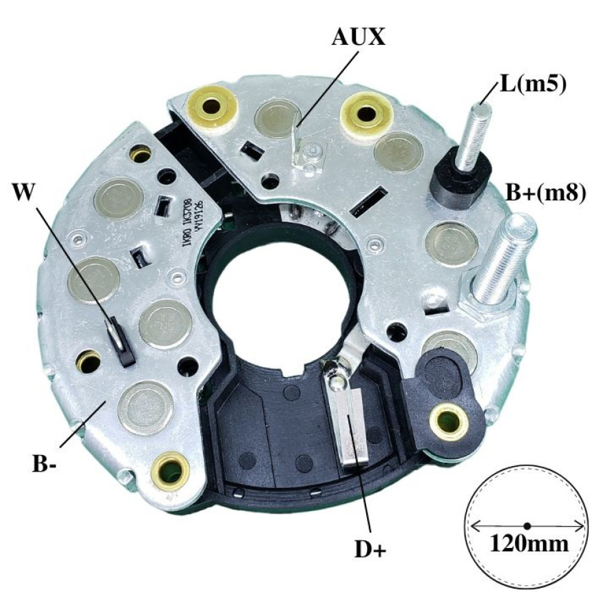 PLACA DIODO COMPATÍVEL BOSCH-8 MB/BMW/AUDI/VW 90A G1708 IK3708