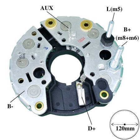 PLACA DIODO COMPATÍVEL BOSCH-8 VOLVO SERIE 700 90A G1713 IK3713
