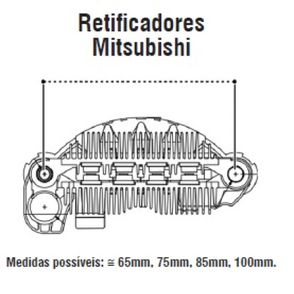 PLACA DIODO COMPATÍVEL MITSUBISHI-6 S/TRIODO 85MM IK3386