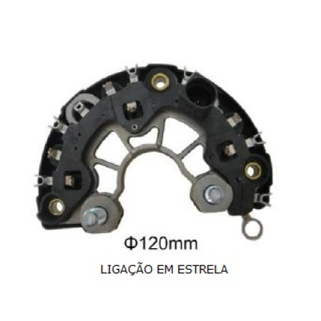 PLACA DIODO COMPATÍVEL BOSCH-6 ELETR CAMINHAO VW 14V 90A G1428 IK3428