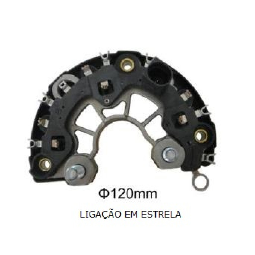PLACA DIODO COMPATÍVEL BOSCH-6 ELETR CAMINHAO VW 14V 90A G1428 IK3428