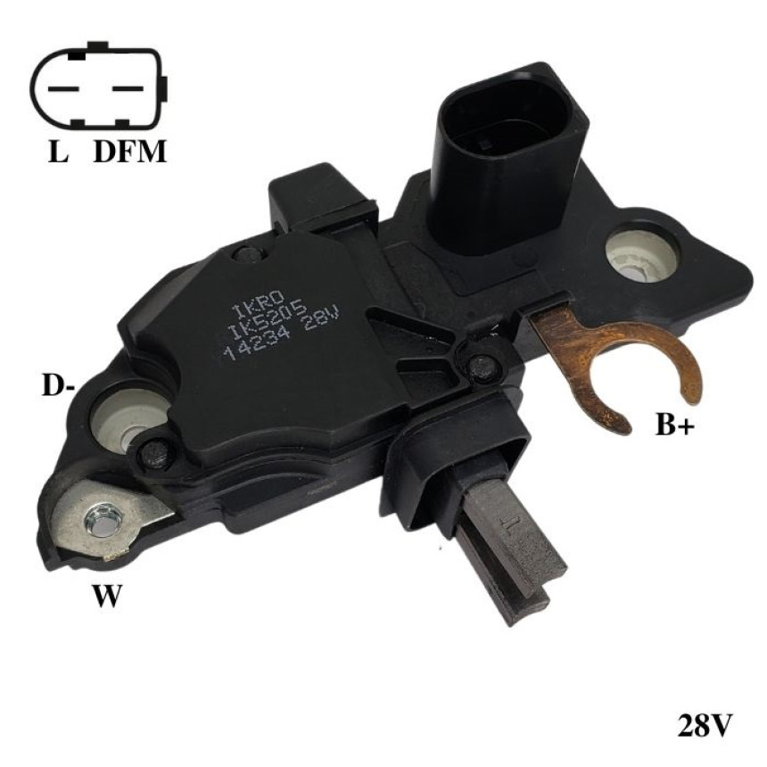 REGULADOR COMPATÍVEL BOSCH ELETR 28V CARGO - PLUG 2 SAIDAS G283 IK5205