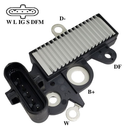 REGULADOR COMPATÍVEL APLIC C/DESC DELCO 18SI/28SI 28V MB 1938/AXOR G948 IK5338