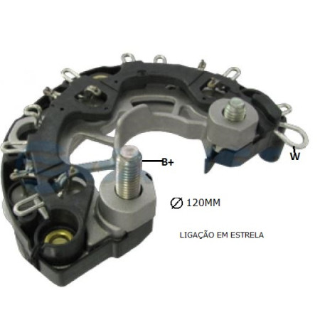 PLACA DIODO COMPATÍVEL BOSCH-6 ELETR KA/FIESTA/COURIER G1446 IK3446