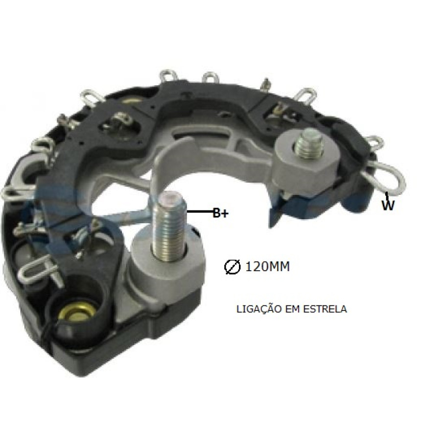 PLACA DIODO COMPATÍVEL BOSCH-6 ELETR KA/FIESTA/COURIER G1446 IK3446