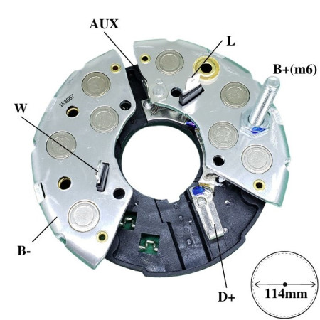 PLACA DIODO COMPATÍVEL BOSCH-8 S10/SILVERADO/SPRINTER/RANGER G1677 IK3667