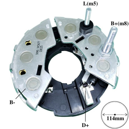 PLACA DIODO COMPATÍVEL BOSCH-6 CORSA/OMEGA 92 G1651 IK3677