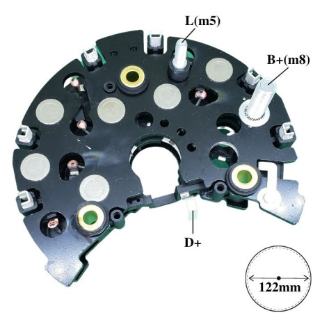 PLACA DIODO COMPATÍVEL BOSCH-12 SEMI-ELETR MB/ROVER/AUDI IK3700