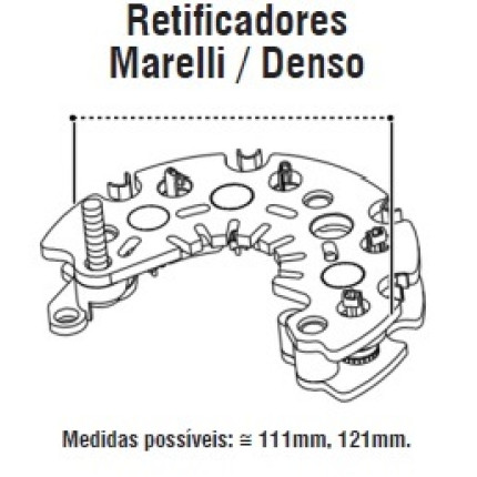 PLACA DIODO COMPATÍVEL MARELLI-8 PALIO/UNO/ROVER G1300 IK3701