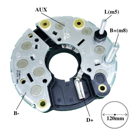 PLACA DIODO COMPATÍVEL BOSCH-8 SANTANA/VERSAILLES 90A G1710 IK3710