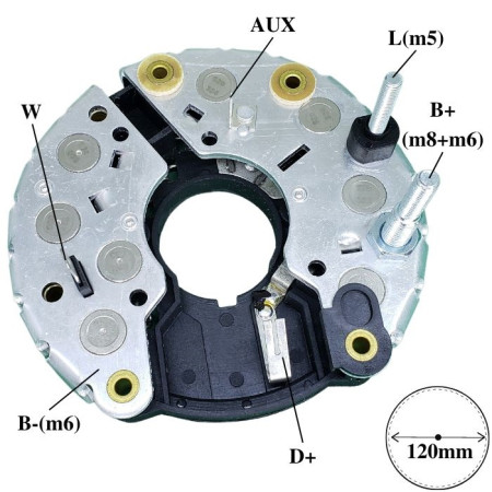 PLACA DIODO COMPATÍVEL BOSCH-8 VOLVO 240/740/940 90A G1703 IK3715