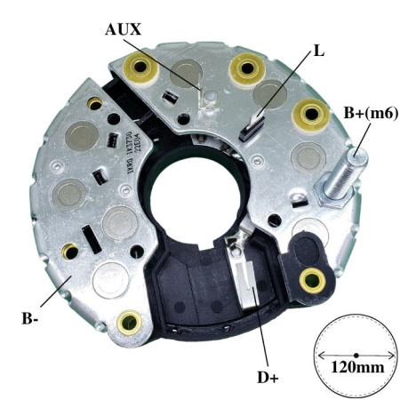 PLACA DIODO COMPATÍVEL BOSCH-8 TEMPRA/TIPO 2.0 TURBO 90A G1730 IK3730