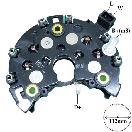 PLACA DIODO COMPATÍVEL BOSCH-8 SEMI-ELETR 90A GOLF/PASSAT/VOLVO G1738 IK3738