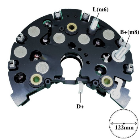 PLACA DIODO COMPATÍVEL BOSCH-12 SEMI-ELETR BMW/MB 92>00 IK3741