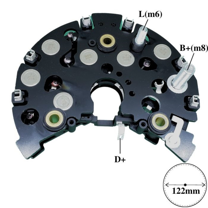 PLACA DIODO COMPATÍVEL BOSCH-12 SEMI-ELETR BMW/MB 92>00 IK3741