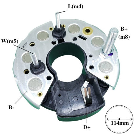 PLACA DIODO COMPATÍVEL BOSCH-6 MB/MF/KOMATSU/CASE G1909 IK3909