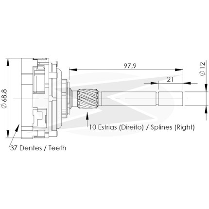 PLANETÁRIA PARTIDA COMPATÍVEL BOSCH DW-MAIOR 37D OMEGA/BMW UNF11104