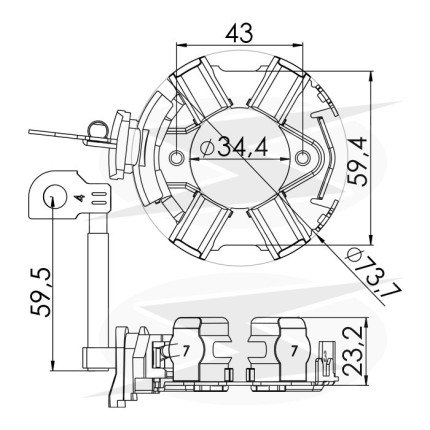 PORTA ESCOVA PARTIDA COMPATÍVEL BOSCH MOD LT 24V CARGO CUMMINS UNF1240