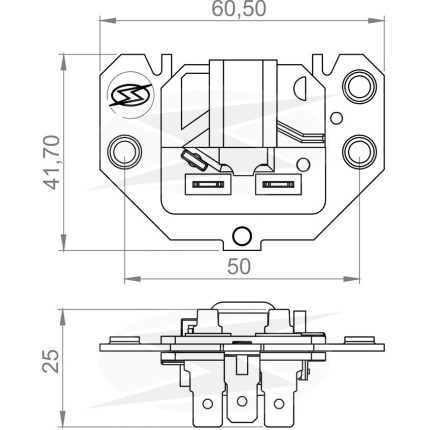 PORTA ESCOVA ALTERNADOR COMPATÍVEL BOSCH 12V MB/CASE/AGRALE UNF2201