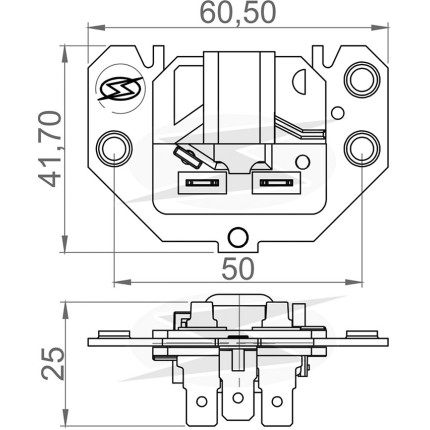 PORTA ESCOVA ALTERNADOR COMPATÍVEL BOSCH 24V MB/ UNF2204