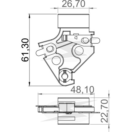 PORTA ESCOVA ALTERNADOR COMPATÍVEL DELCO GR OPALA/MONZA 2220 UNF2205