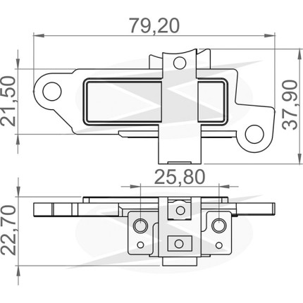 PORTA ESCOVA ALTERNADOR COMPATÍVEL LUCAS RENAULT/VW UNF2207
