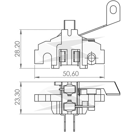 PORTA ESCOVA ALTERNADOR COMPATÍVEL DELCO ANTIGO OPALA/A10/C10 UNF2227
