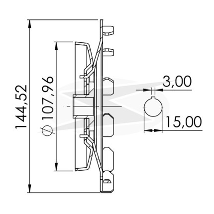 POLIA COMPATÍVEL 1PK-108 FURO:15 BOSCH FUSCA/KOMBI/BRASILIA UNF3302