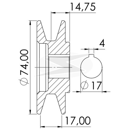 POLIA COMPATÍVEL 1PK-74 BOSCH F1000 1046 UNF3401