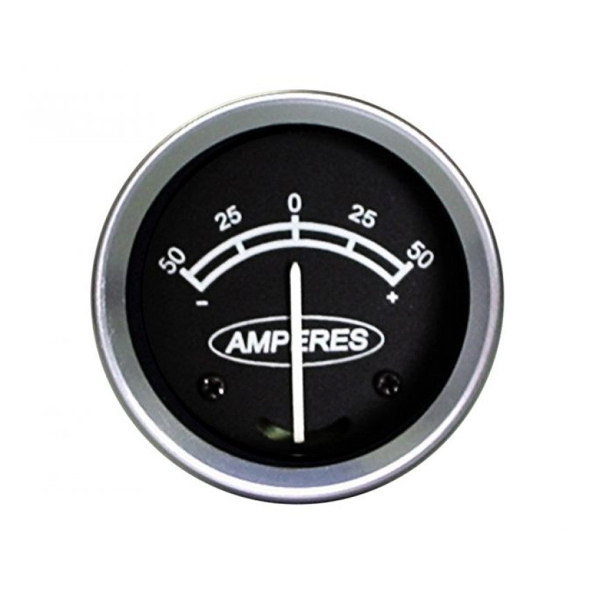 AMPERIMETRO COMPATÍVEL 60MM 12V/24V -50 +50 PRETO 12M30315