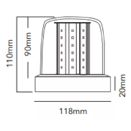 GIROFLEX LED AMARELO 10W 12/24W 54L *PARAFUSO AL280