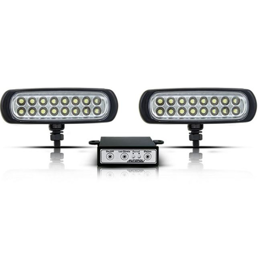 KIT FAROL LED SLIM 12/24V BRANCO 3,2W 3EM1 AP954