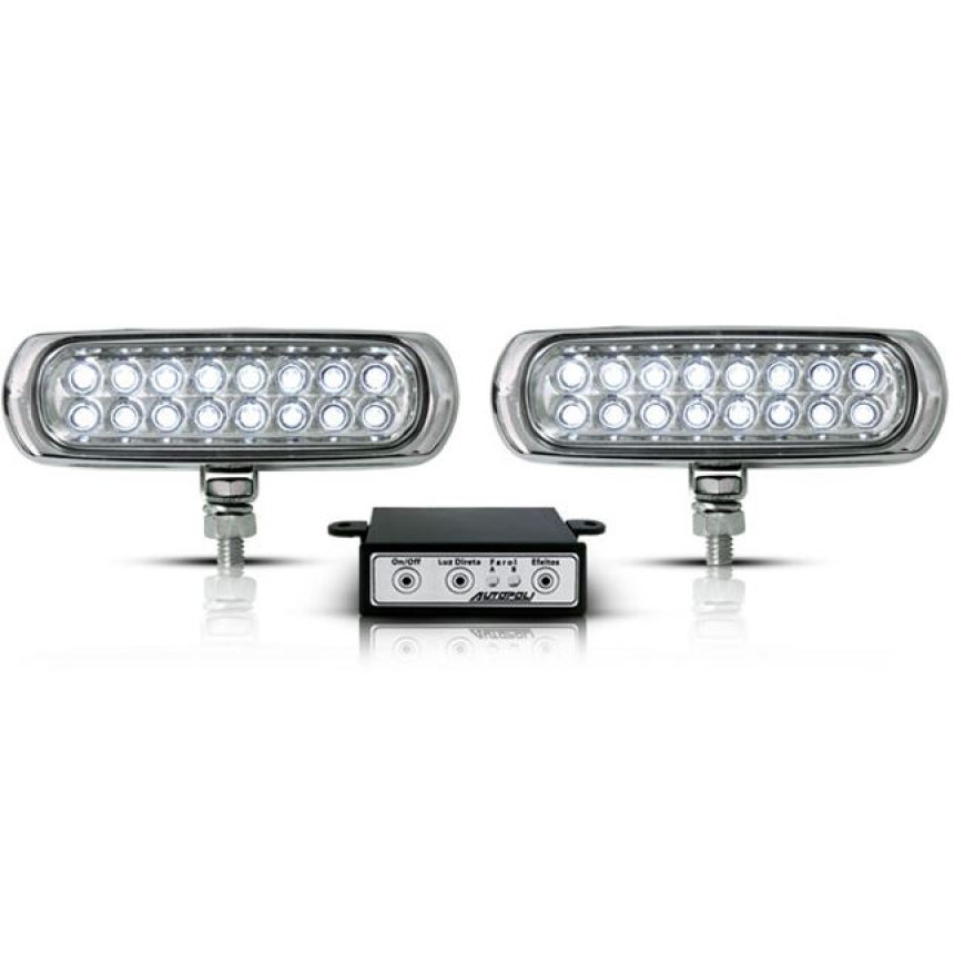 KIT FAROL LED SLIM 12/24V BRANCO 3,2W 3EM1 AP960