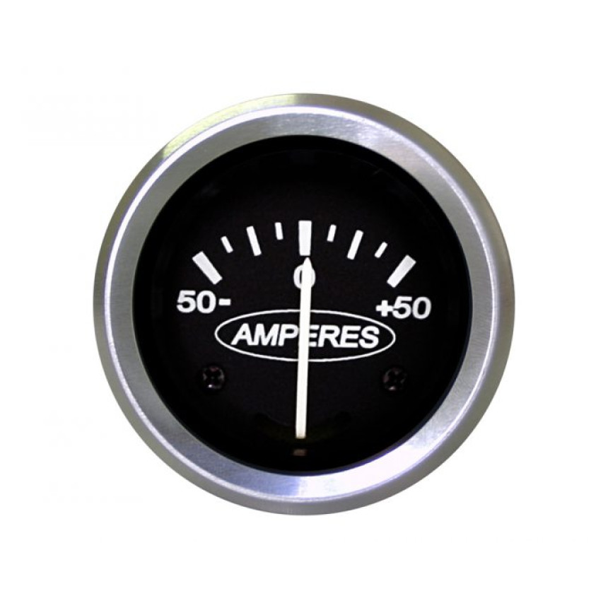 AMPERIMETRO COMPATÍVEL 52MM 12V/24V -50 +50 CROMADO 12M30329