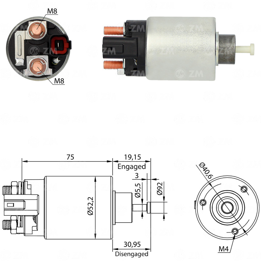 AUTOMATICO COMPATÍVEL DELCO PG260 HYUNDAI/KIA C/PLUG - PISTAO FIXO ZM9860