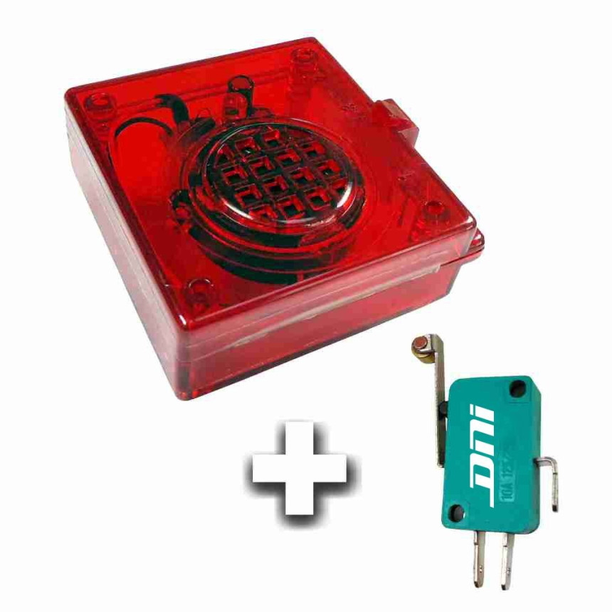 ALARME SINALIZADOR SONORO E VISUAL INTERMITENTE C/LED COMPATÍVEL CAMINHAO BASCULANTE BIVOLT 120DB DNI0526