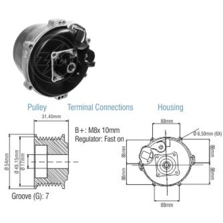 ALTERNADOR COMPATÍVEL BOSCH ZM9014001