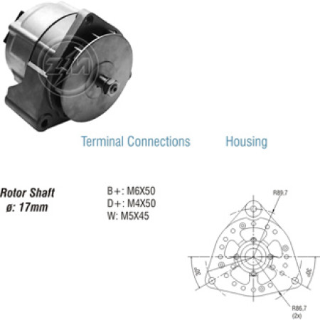 ALTERNADOR COMPATÍVEL BOSCH 12V 35A MF/KOMATSU/AGRALE/CASE/FIAT ALLIS MB 608/ MF296/1630 ZM9010103