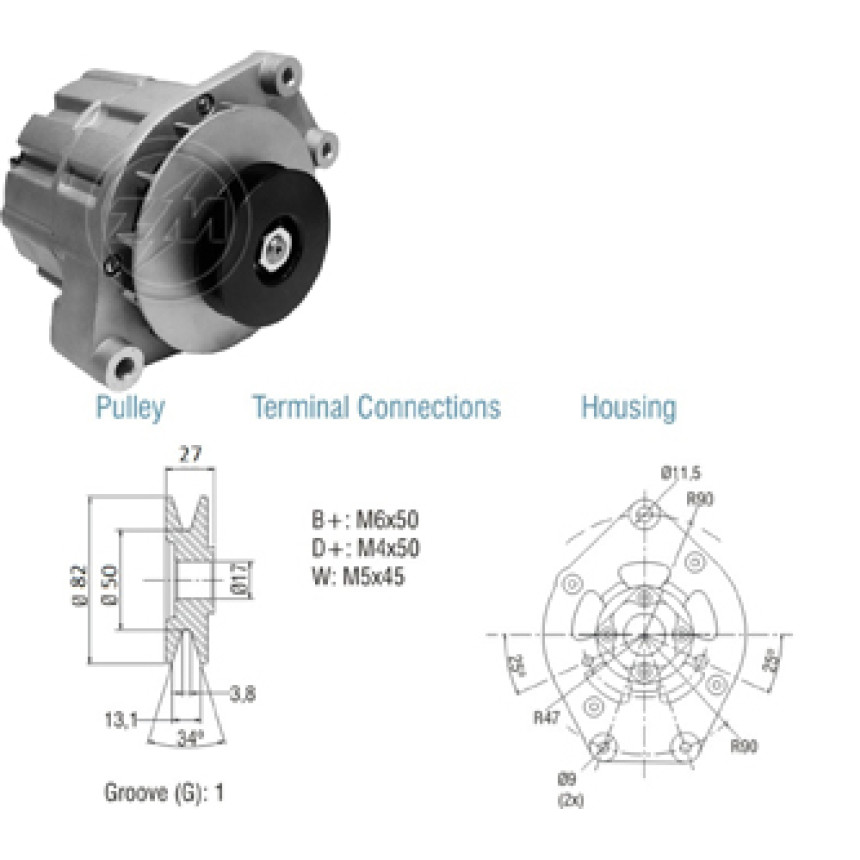 ALTERNADOR COMPATÍVEL BOSCH 12V 55A VALMET/VALTRA MWM ZM9010129